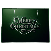 Emerald Green "Merry Christmas" Gift Bag