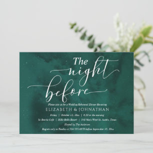 Emerald Green Minimal Rehearsal Dinner Invitation