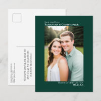 Emerald Green Minimal Wedding Photo Save The Date