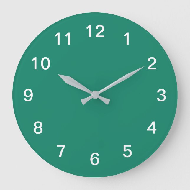 Emerald Green Minimalist Acrylic Wall Clock (Front)