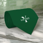 Emerald Green Minimalist Monogrammed Tie<br><div class="desc">Make a statement with this one-of-a-kind Emerald Green Minimalist Monogrammed neck tie! Personalised with your monogram and name,  this necktie commands attention while adding a touch of sophistication to your wardrobe.</div>