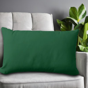 Emerald Green Minimalist Solid Color  Lumbar Cushion