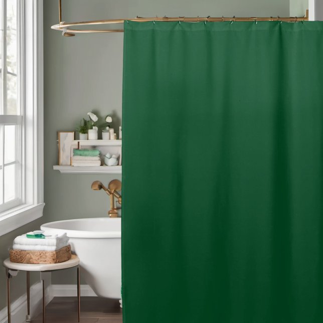 Emerald Green Minimalist Solid Colour  Shower Curtain (Creator Uploaded)