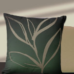 Emerald Green Minimalist Watercolor Leaves Cushion<br><div class="desc">Modern throw pillow features a minimalist artistic watercolor botanical design in a emerald green colour palette. This artistic composition is constructed from a simple illustration of organic leaves. A modern artistic pillow for your family room or living room couch, a trendy decorative pillow for your bedroom or favourite chair, or...</div>
