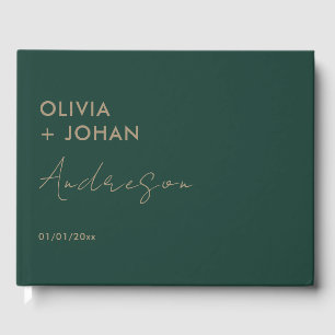 Emerald Green Minimalist Wedding Guest Book