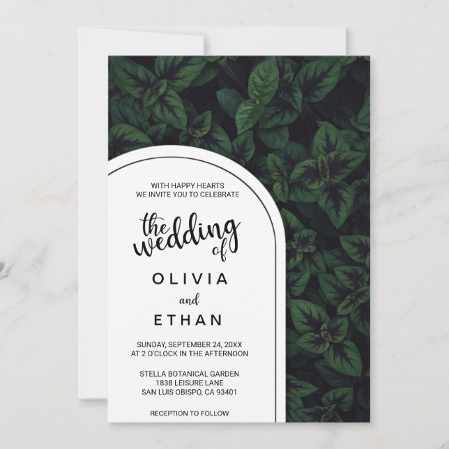Emerald green mint chic Wedding Invitation (Front)