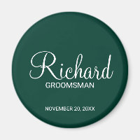 Emerald Green Modern Script Personalised Groomsman