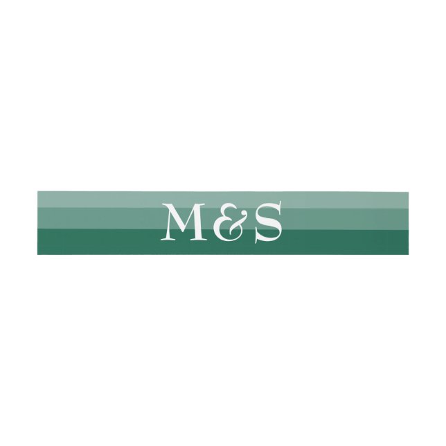  Emerald Green Modern Script Wedding Invitation Belly Band (Flat)