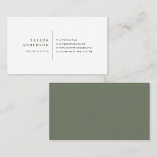 Emerald Green Modern Serif Typography Minimalist Business Card