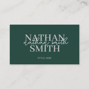 Emerald Green Modern Trendy Elegant Business Card