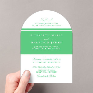 Emerald Green Modern Wedding Acrylic Invitations