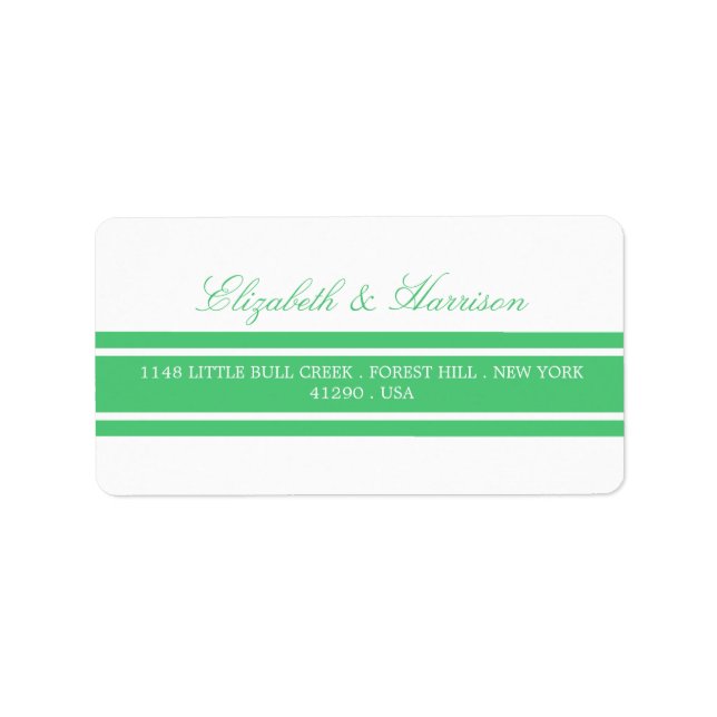 Emerald Green Modern Wedding Label (Front)