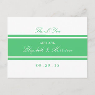 Emerald Green Modern Wedding Thank You Postcard