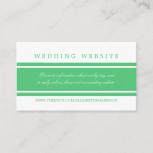 Emerald Green Modern Wedding Website Enclosure Card