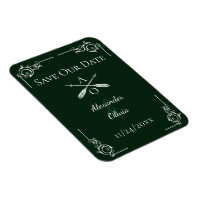 Emerald Green Monogram and Arrows Save the Date