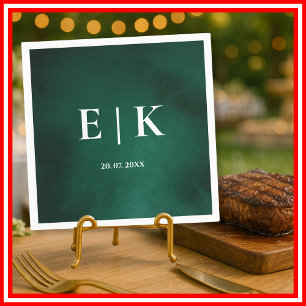 Emerald Green Monogram Napkin