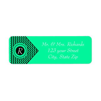 Emerald Green Monogrammed Chevron