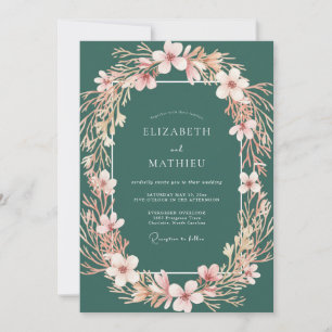 Emerald Green Moody Enchanted Forest Wedding Invitation