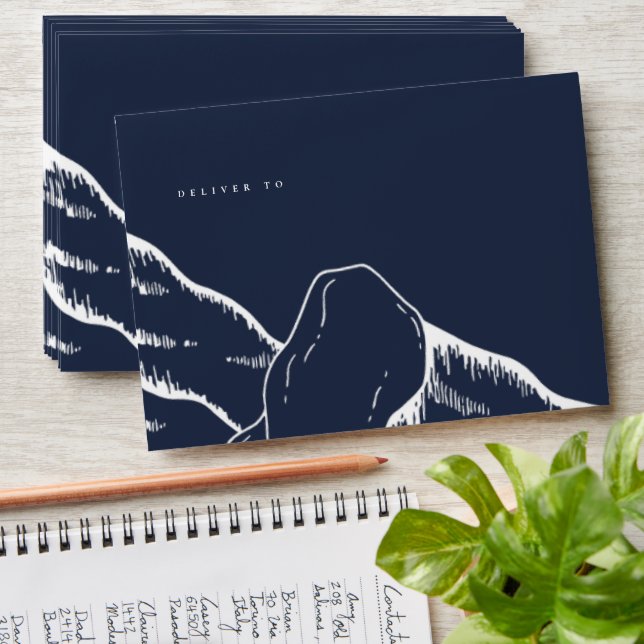 Emerald Green Mountains Pine Tree Outdoor Envelope (Stacked)
