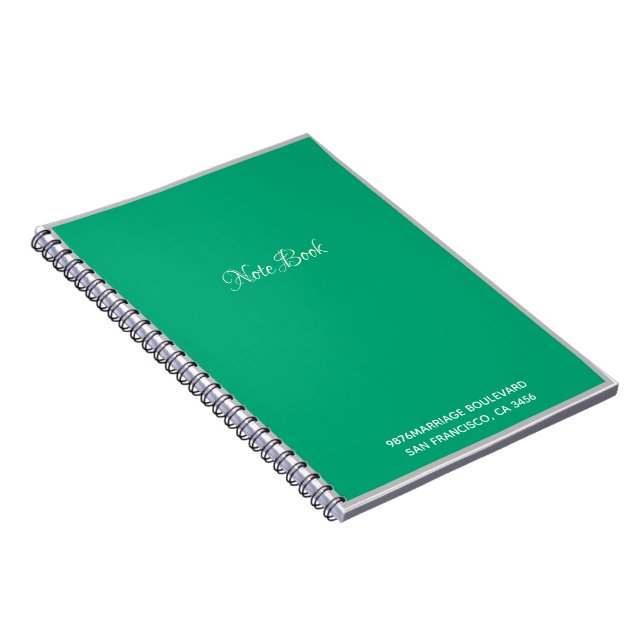 Emerald Green  Notebook (Right Side)