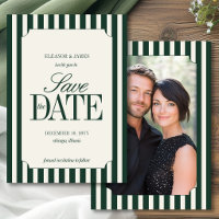 Emerald Green Old Money Preppy Stripe Wedding
