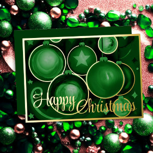 Emerald Green Ornaments Happy Christmas