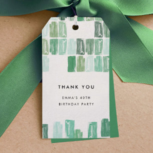 Emerald Green Painted Jewels Thank You Gift Tags