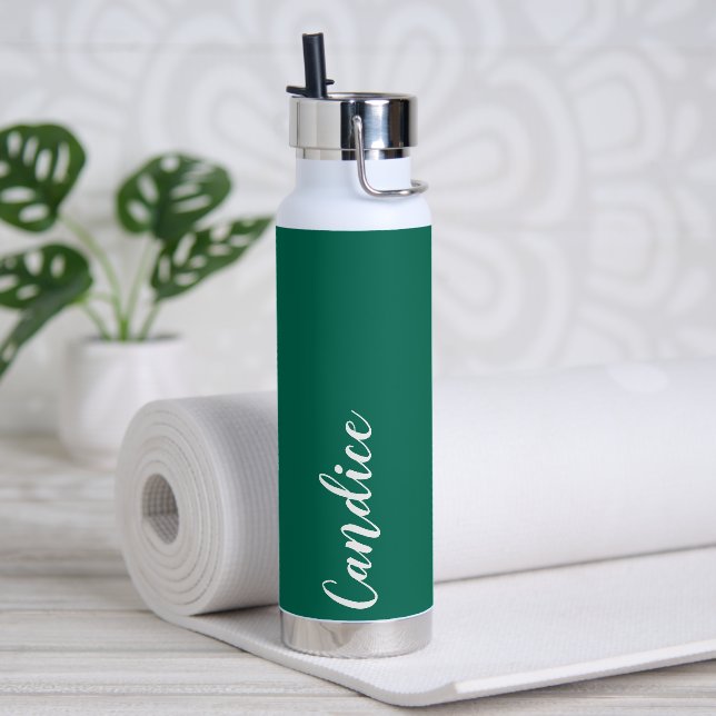 Emerald Green Personalised Wedding Bridesmaid Water Bottle (Yoga)