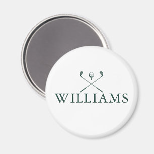 Emerald Green Personalized Name Golf Clubs Magnet
