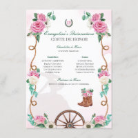 Emerald Green & Pink Floral Charro Quinceanera