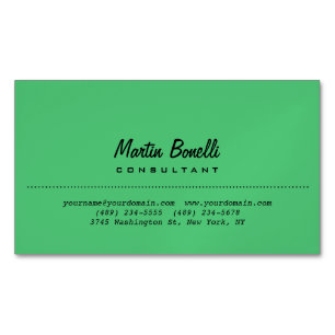 Emerald Green Plain Minimalist Magnetic Business Card