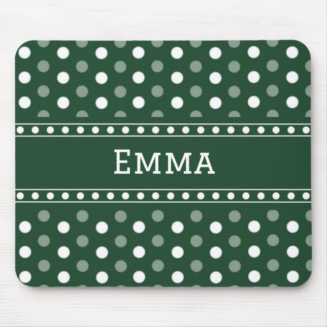 Emerald Green Polka Dot Mouse Pad (Front)