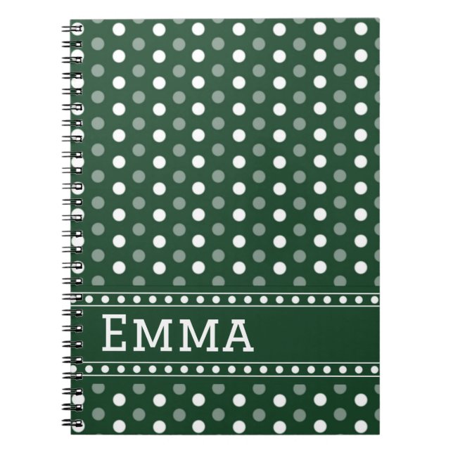 Emerald Green Polka Dot Notebook (Front)