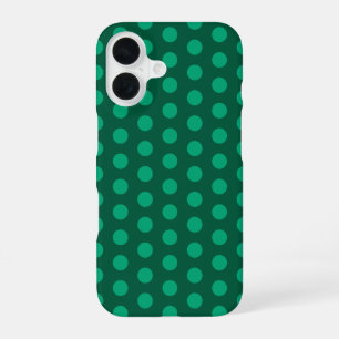 Emerald Green Polka Dots iPhone 16 Case
