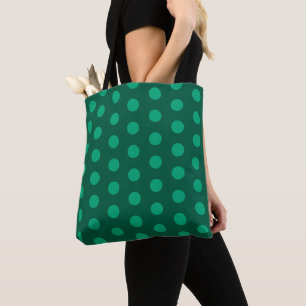 Emerald Green Polka Dots  Tote Bag