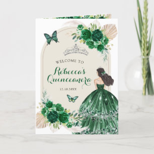 Emerald Green Princess 15 Años Program Template
