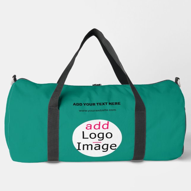 Emerald Green Professional Business Chic Custom Duffle Bag (Front)