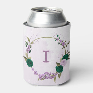 emerald green purple flowers wedding  can cooler