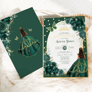 Emerald Green Quinceanera Princess Butterfly Party