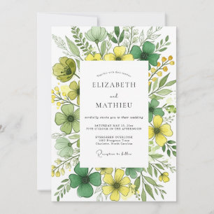 Emerald Green Radiant Spring Wedding Invitation