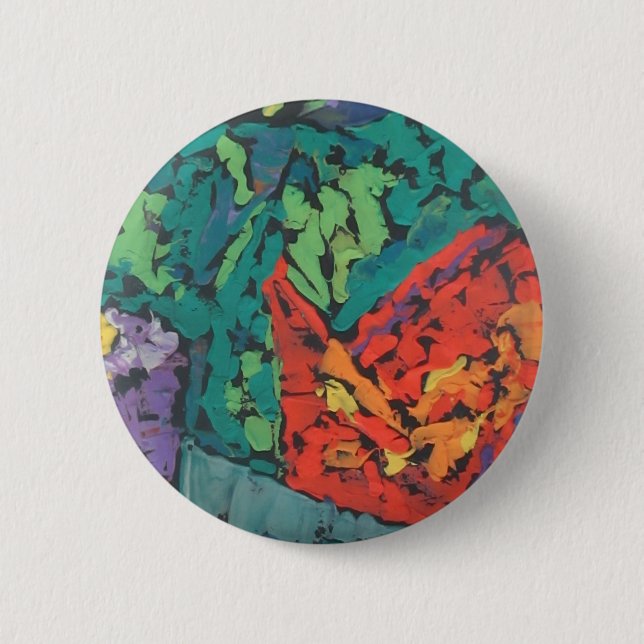 Emerald Green Rain Forest beautiful abstract 6 Cm Round Badge (Front)