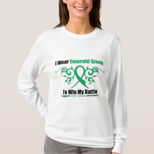 Emerald Green Ribbon To Win - Liver Cancer T-Shirt