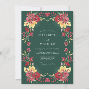 Emerald Green Rich Formal Wedding Invitation