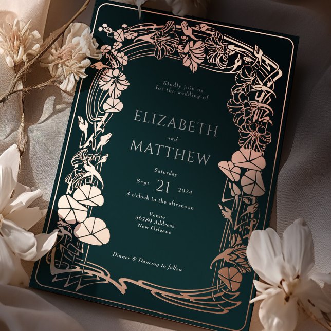 Emerald Green Rose Gold Floral Wedding (Creator Uploaded)