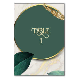 Emerald Green round wedding Table Number
