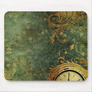 Emerald Green Rustic Steampunk Clock (6) Mouse Pad