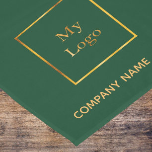 Emerald green salon business logo short table runner