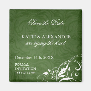 Emerald Green Save the Date Wedding Magnet