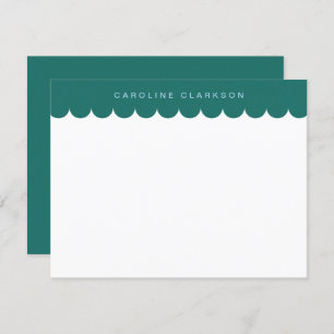 Emerald Green Scallop Border Note card