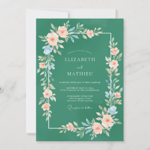 Emerald Green Serene Nature Wedding Invitation